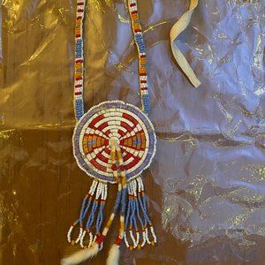 SOLD-beaded and quillwork medallion
